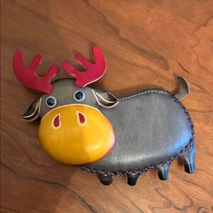 Handcrafted Leather Moose Coin Purse